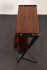Vintage Italian Magazine Table in Walnut, Leather, and Metal Attr. to Ico Parisi - Image 11