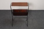 Vintage Italian Magazine Table in Walnut, Leather, and Metal Attr. to Ico Parisi - Image 7