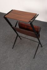Vintage Italian Magazine Table in Walnut, Leather, and Metal Attr. to Ico Parisi - Image 6