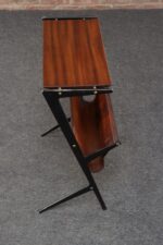 Vintage Italian Magazine Table in Walnut, Leather, and Metal Attr. to Ico Parisi - Image 4