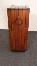 Vintage Walnut, Iron, Brass, and Leather Wine Rack by Arthur Umanoff for Arleigh - Image 5