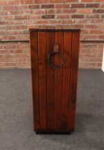 Vintage Walnut, Iron, Brass, and Leather Wine Rack by Arthur Umanoff for Arleigh - Image 6