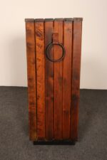 Vintage Walnut, Iron, Brass, and Leather Wine Rack by Arthur Umanoff for Arleigh - Image 7
