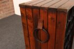 Vintage Walnut, Iron, Brass, and Leather Wine Rack by Arthur Umanoff for Arleigh - Image 14