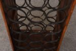 Vintage Walnut, Iron, Brass, and Leather Wine Rack by Arthur Umanoff for Arleigh - Image 17