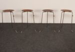 Set of Four Vintage Steel and Walnut Stacking Tables Attributed to Tony Paul - Image 4