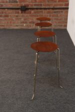 Set of Four Vintage Steel and Walnut Stacking Tables Attributed to Tony Paul - Image 7