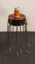 Set of Four Vintage Steel and Walnut Stacking Tables Attributed to Tony Paul - Image 9