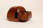 Vintage Studio Craft Solid Koa Wood "Rock Box" Trinket Box by Dean Santner - Image 5